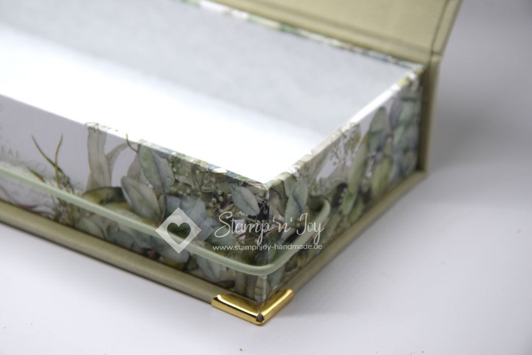 Stifte-Schachtel mit Klappdeckel ca. 21x10x4cm | Eukalyptuskranz | salbeigrün | Art. Nr. 97040605